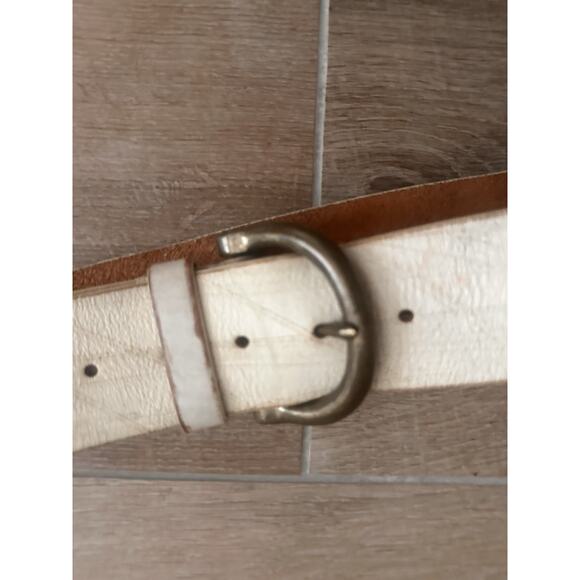 Maje Erin’s Leather Belt Women Boho Festival Big Buckle Large Distressed